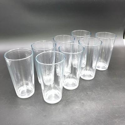 Pasabache Doro Horizontal Line Ring Tumbler  Glass 16oz - set of 8