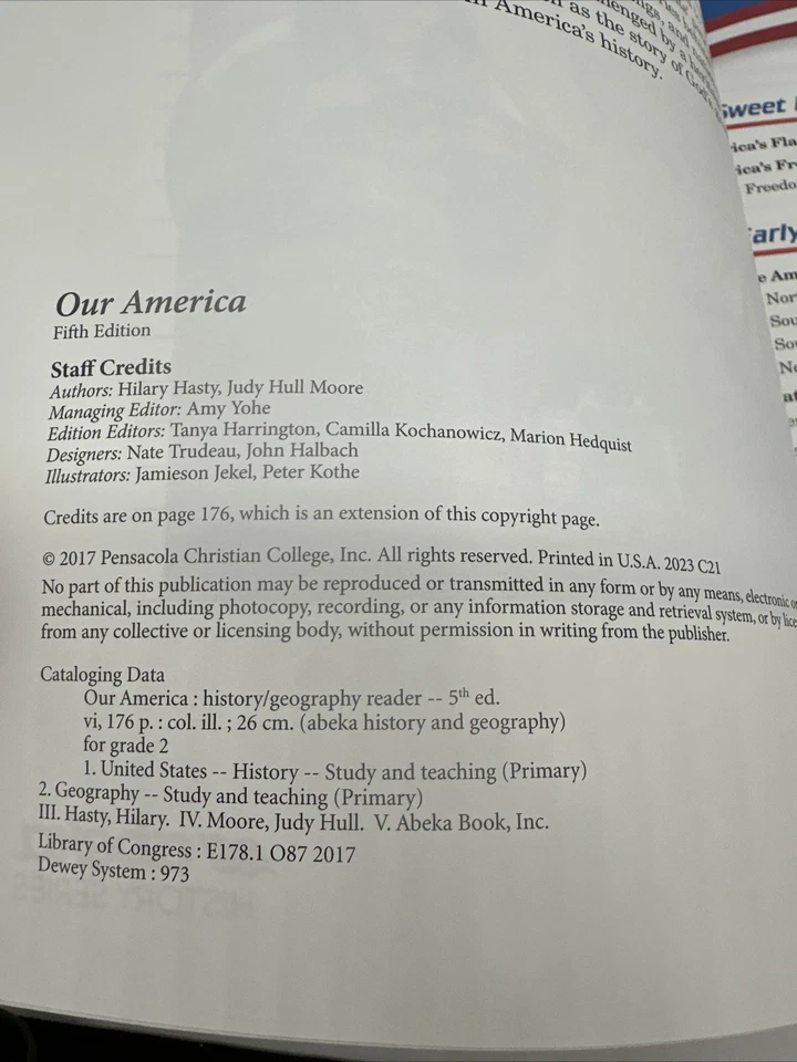 Abeka Our America Student Text (5th Edition) 2nd Grade History Reader NEW - Image 2 of 4