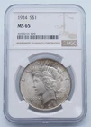 1924 P Peace Silver Dollar NGC MS 65 - U2542