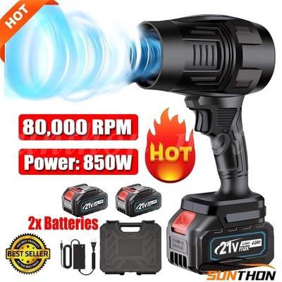 80,000 RPM Portable Handheld Leaf Blower for Patio Cleaning 21V Electric Blower
