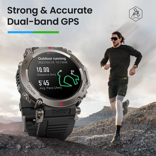 Amazfit T-Rex Reloj Inteligente Ultra Táctico para Hombre 47mm, Grado Militar Deportes - Imagen 9 de 11