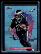 2025 Finest Sky Blue Refractor Saquon Barkley 051/250 Philadelphia Eagles #161