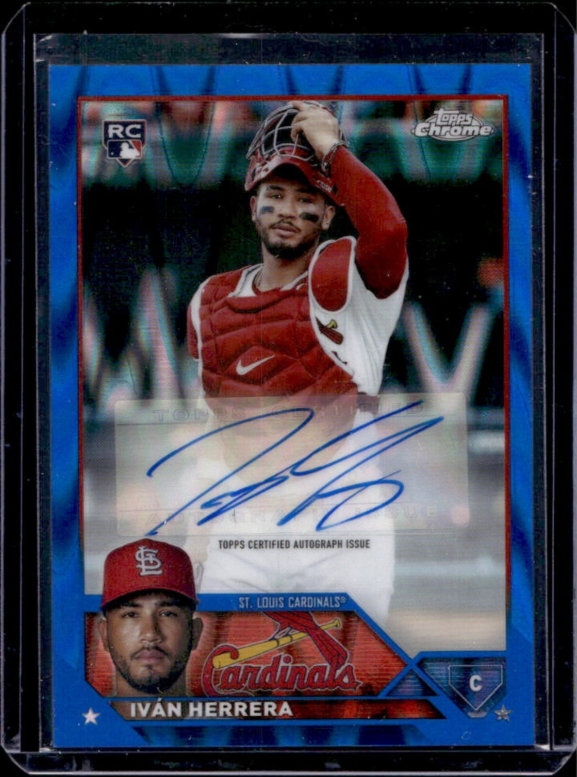 2023 Topps Chrome Update Ivan Herrera Auto RC Blue RayWave Refractor #/150