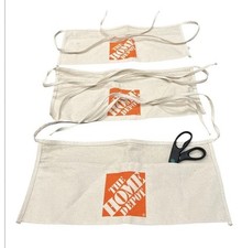 LOT of 3 HOME DEPOT WAIST-TIE CANVAS TOOL STORAGE CONSTRUCTION APRON 2 POCKETS