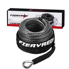 FieryRed 3/16" x 50ft Synthetic Winch Rope 8500 lb ATV UTV Replacement Line