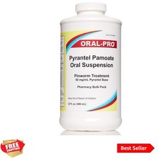 Pyrantel Pamoate Oral Suspension 50mg/mL, Pinworm Treatment for Adults and Ch...
