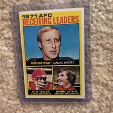 Topps 1972 AFC Receiving Leaders #5 Fred Biletnikoff Otis Taylor Randy Vataha