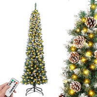 KüNstlicher Weihnachtsbaum Mit Led-Beleuchtung, 180 Cm, Mit Tannenzapfen