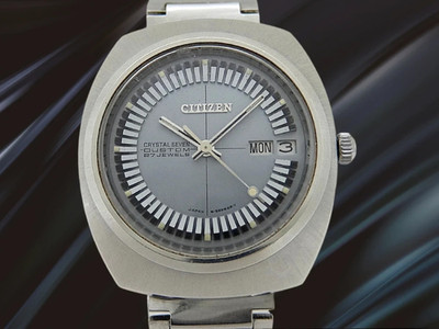 Citizen Crystal Seven Custom 27J Automatic 1969 Gray Dial Tonneau SS Ref.4-52121