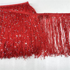 8" Hoogram Sequin Chainette Tassel Fringe Trim by the Yard Garland Dance Costume