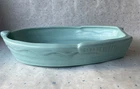 VINTAGE McCoy GARDEN DISH planter AQUA TURQUOISE Boat Poppy Trail Metlox pottery
