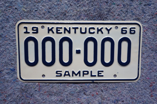 1966 Kentucky SAMPLE License Plate - Nice Quality