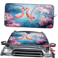 Windshield Sun Shade, Front Window Sun Shade for Car SUV Fantasy Flamingos