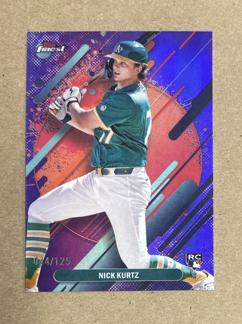 2025 Topps Finest Baseball Nick Kurtz Athletics Purple Rookie Card #252 #’d /125