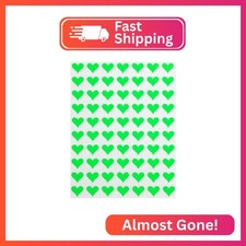 Royal Green 13mm Neon Green Valentine Heart Stickers   Permanent Heart Labels fo