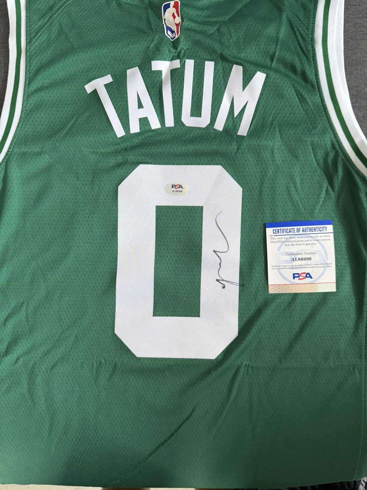 Jayson Tatum Boston Celtics NBA Autographed Signed Jersey PSA