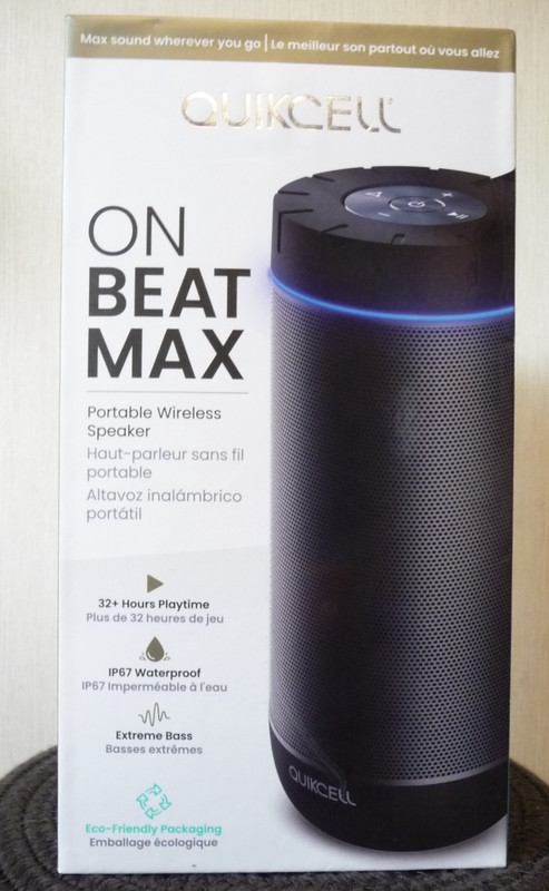 QUIKCELL On Beat Max Bluetooth Speaker Black IP67 Waterproof Extreme Bass 32+ Hr