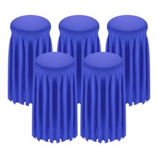5 Pcs 31.5"x43" Round Cocktail Table Covers with Skirt Blue