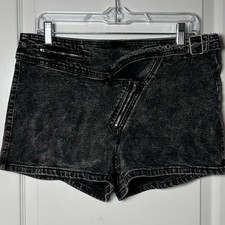 Fashion Nova Black Acid Wash What an Upgrade Stretch Denim Shorts Grunge Style