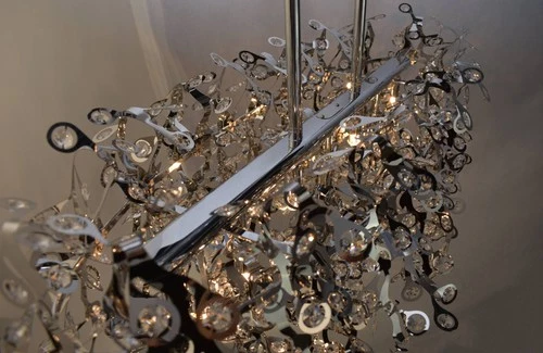 Maxim Comet 35" Wide Chrome and Crystal Island Light - Picture 5 of 6