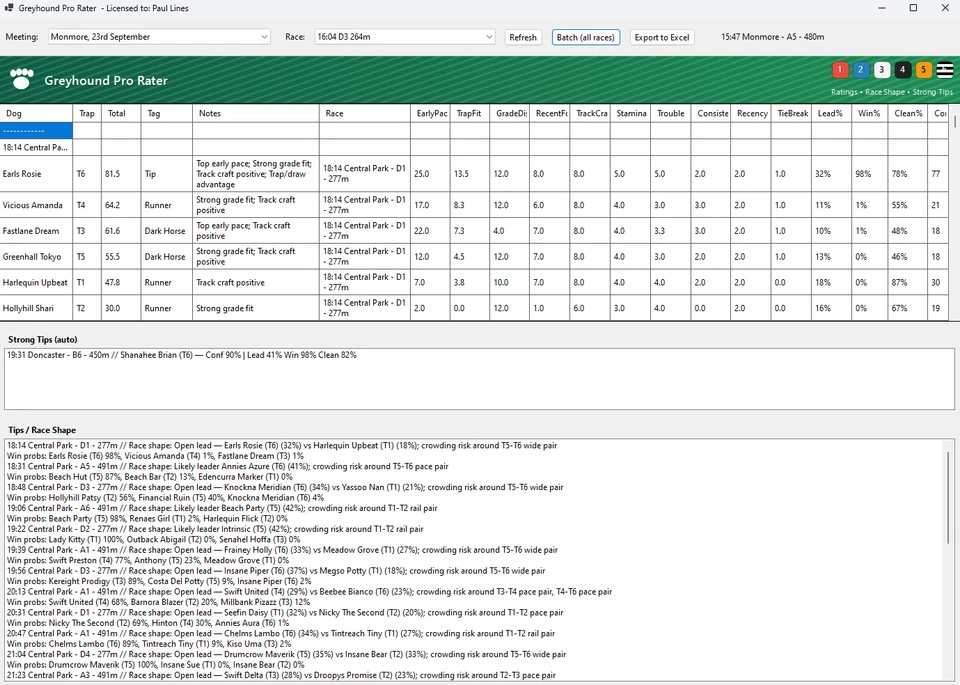Greyhound Pro Rater – Race Ratings & Pace Map Software - Image 3 of 4