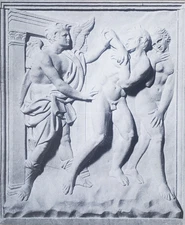 Expulsion of Adam & Eve San Petronio, Bologna, Italy,  Magic Lantern Glass Slide