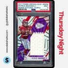 2017 UNPARALLELED PATRICK MAHOMES II ROOKIE STITCHES JERSEY PURPLE RC /99 PSA 9