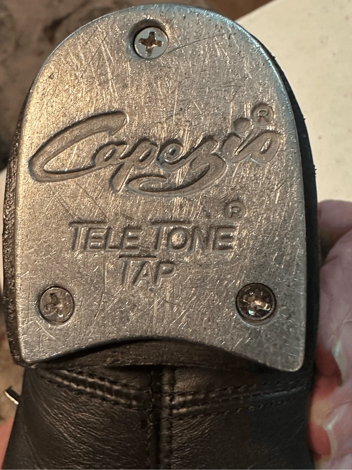 Zapato Capezio Para Mujer Negro Flex Mastr Cuero Con Cordones Tele Tono Tap Talla 6M Foto 4 de 4