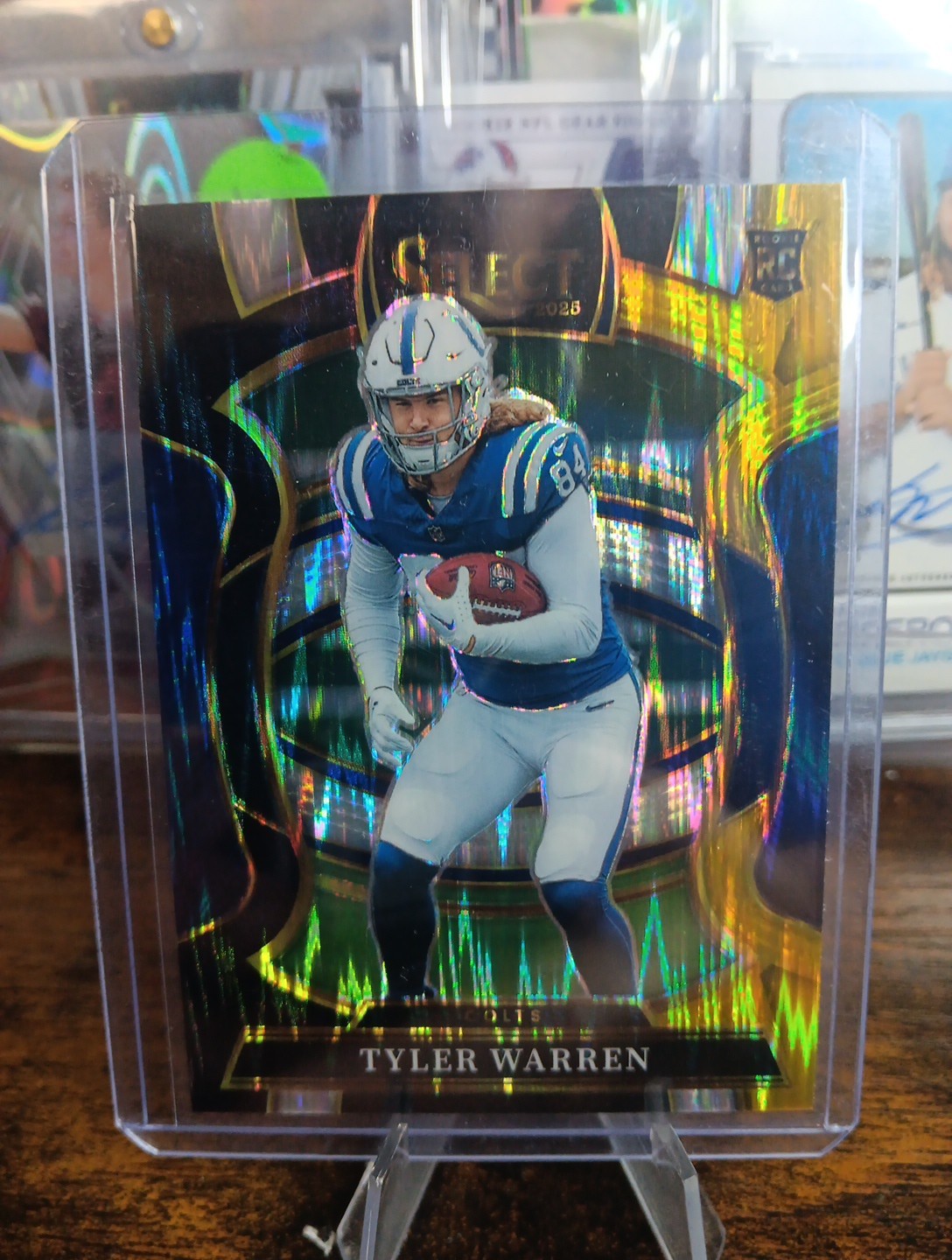 2025 Panini Select - Concourse Tyler Warren #33 Black & Gold Shock Prizm (RC)