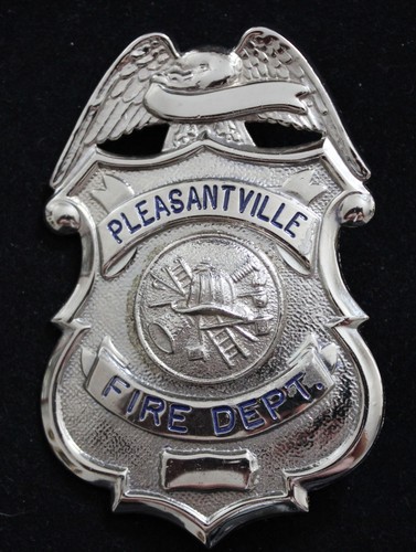 OBSOLETE PLEASANTVILLE OHIO FIRE DEPARTMENT FIREMANS BADGE MOVIE PROP