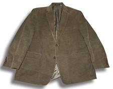 Lauren Ralph Lauren Sport Coat Mens 48R Tan Corduroy Leather Buttons Vintage