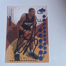 Signed Caron Butler 2003-04 Upper Deck Triple Dimensions #43 Miami Heat