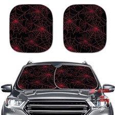 Sun Shade for Car Windshield Sunshade Foldable Front Window Car Red Spider Web