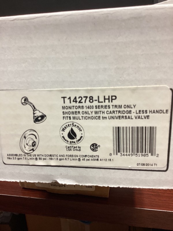 DELTA T14278-LHP MONITOR SHOWER TRIM  CHROME LESS HANDLE FREE SHIPPING