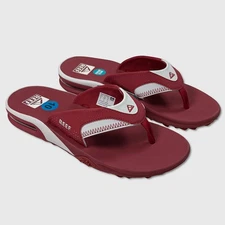 Reef Fanning Pregame Sandals  - NWT Mens Size 10 Crimson / White - #48627-E3