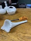 Milk Glass Fenton Single Epergne Horn