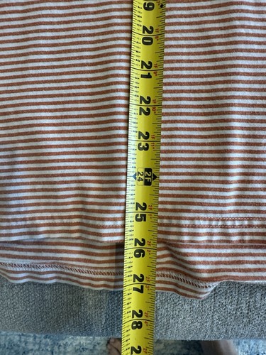 Men’s Johnnie-0 Hangin Out Shirt L Burnt Orange Striped Pocket - Picture 4 of 8