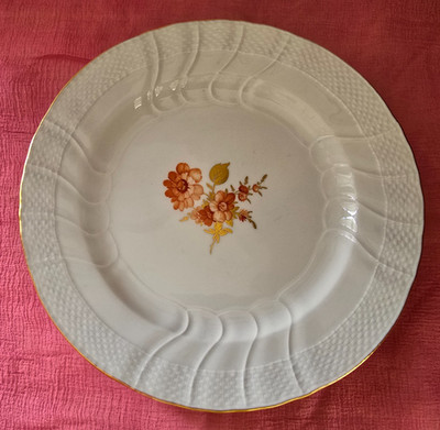 KPM Berlin Neuosier 1 Kuchenteller orange + Gold Dekor Nr.52 D 20 cm 1.Wahl Top