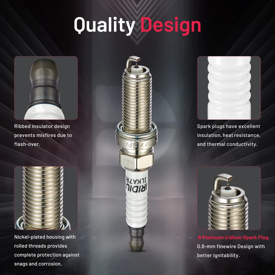 XP5682 4PCS Iridium Spark plugs For 16-20 Mazda 3 Sport 6/CX-3/CX-5/MX-5/Miata Foto 2 de 4