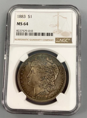 1883 P US Morgan Silver $1 NGC MS64 w/toning L21985