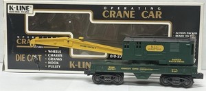 K-Line K681-7501 Kennecott Copper Operating Crane Car O Gauge Die-Cast w/ Box