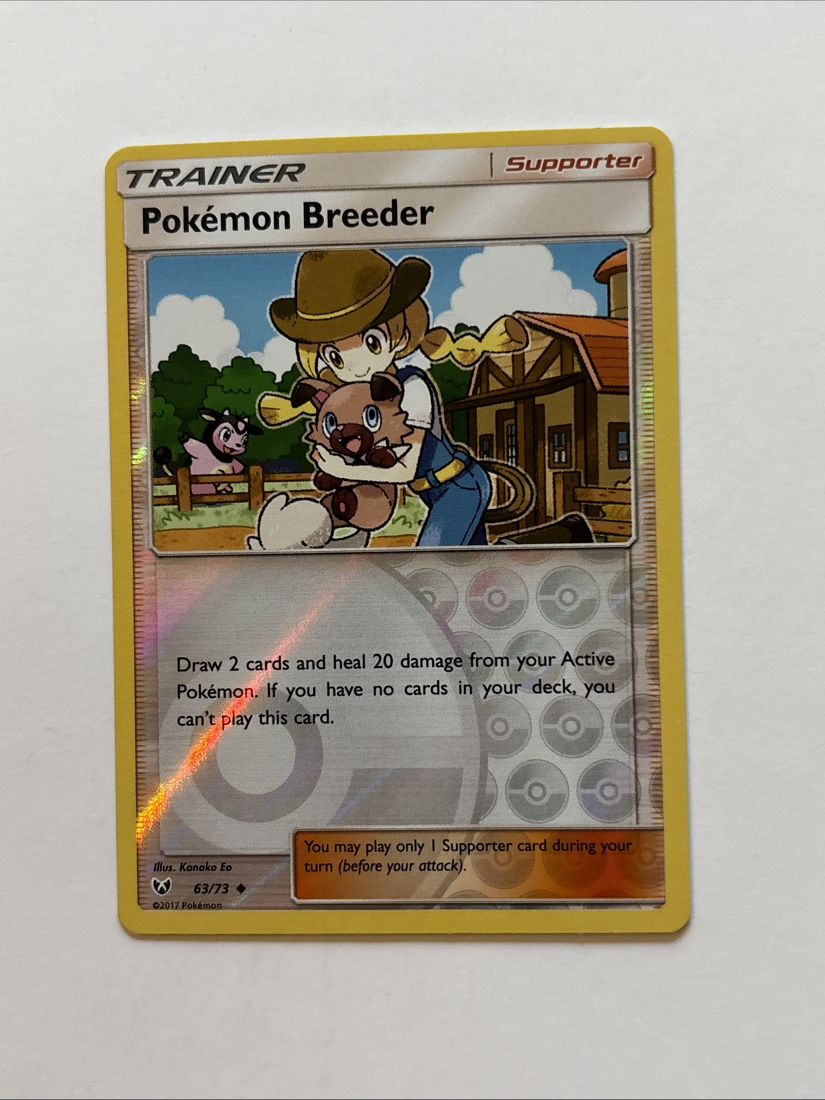 Pokemon Breeder 63/73 Rev Reverse Holo NM SM Shining Legends Pokemon Sun & Moon