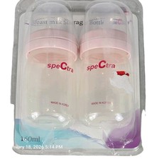 Spectra Breast Milk Storage Bottles 160ml - 2 Pack Sealed With Cap Disk  Covers