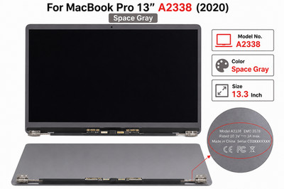 MacBook Pro 13'' A2338 Bildschirm Ersatz LCD Display Baugruppe Space Grau