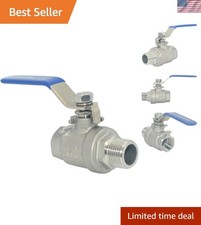 Full Port Ball Valve Male x Female S304 Stainless Steel Heavy Duty for Water,...