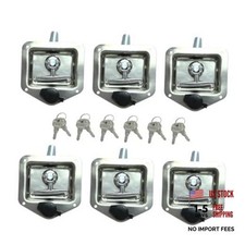 6PCS T-Handle Latch Lock Set, 304 Stainless Steel Trailer Door Lock with Keys