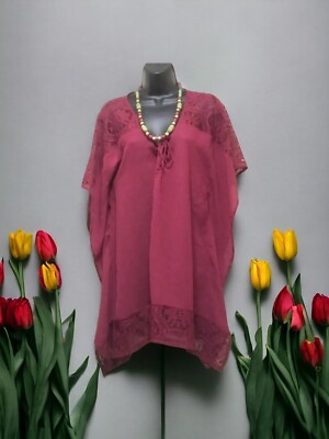 NWT Merona Burgundy Kaftan Women's Size S Comfort Beauty Flowing Cover Style