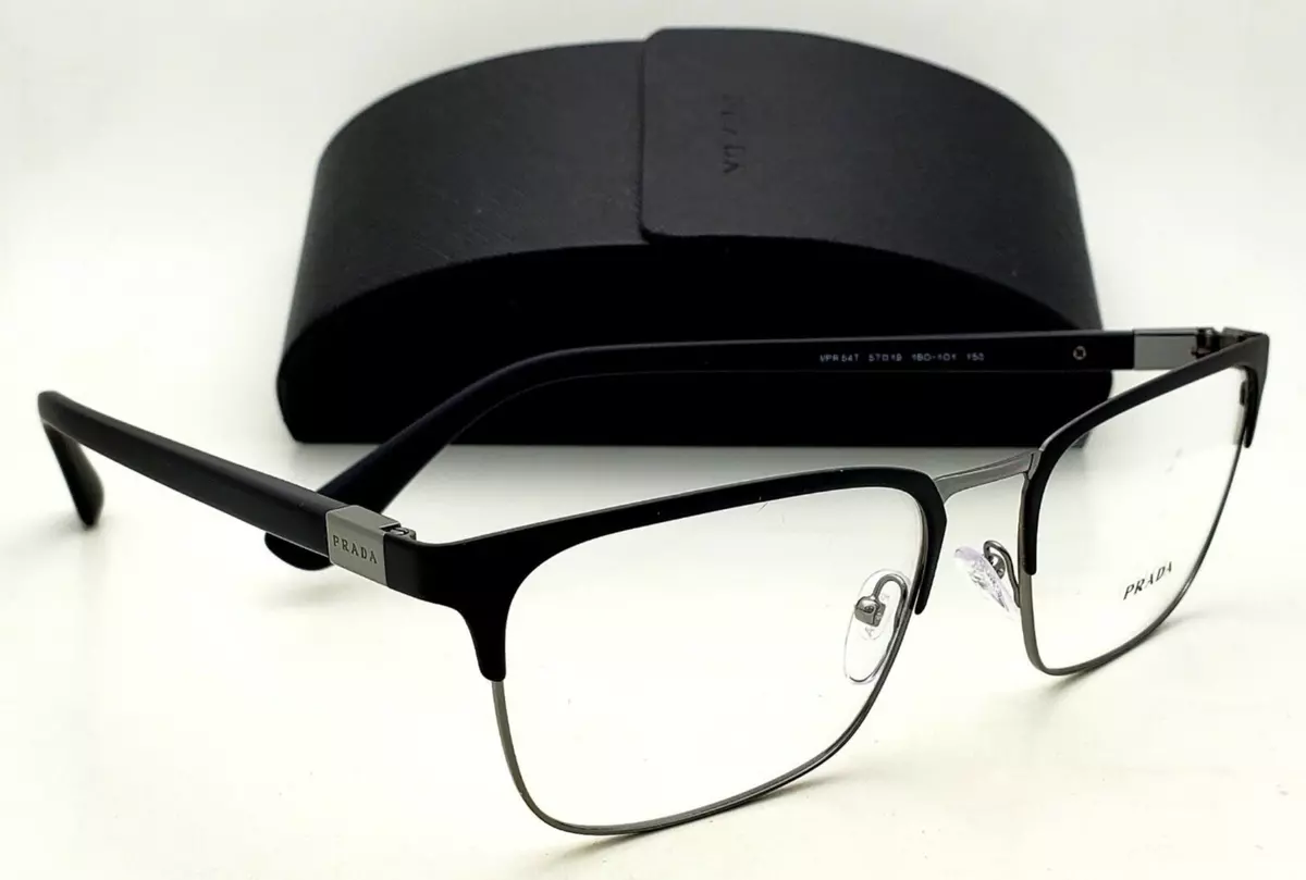 Prada Reading Glasses VPR 54T 1BO 1O1 57 19 Black Chrome X Large Frames Readers