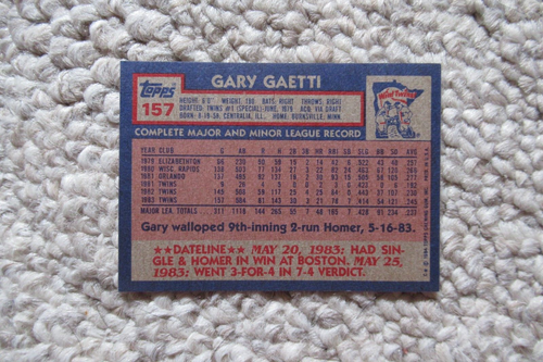 1984 TOPPS GARY GAETTI #157 ~ MINNESOTA TWINS - Picture 2 of 2