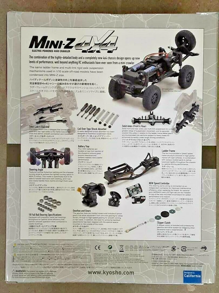 Juego de preparación Kyosho MX-01 Mini-Z 4X4 con carrocería Jeep Wrangler gris 32521GM ¡Nuevo!! Foto 3 de 4